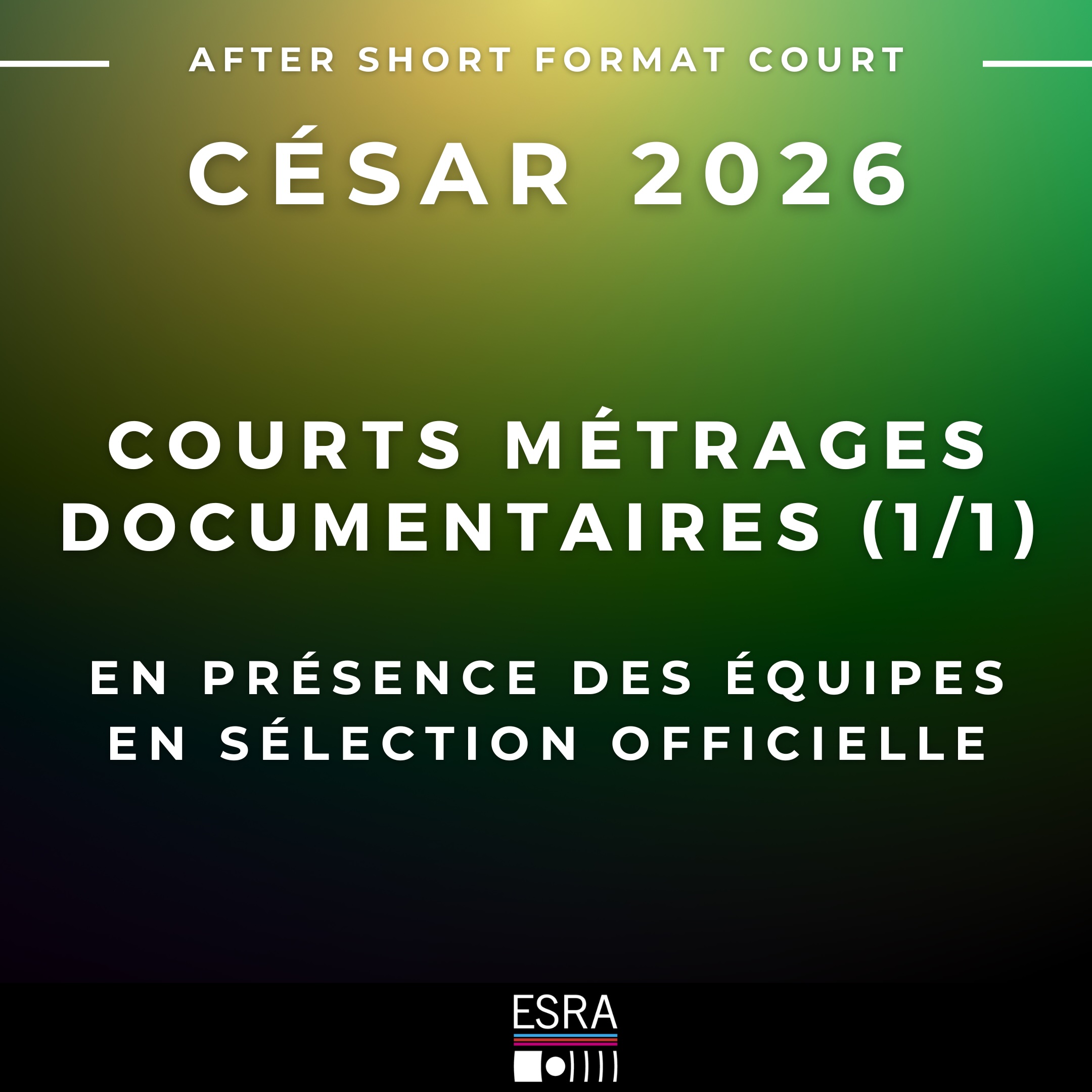 Nouvel After Short documentaire, le mardi 25.11, à l’ESRA