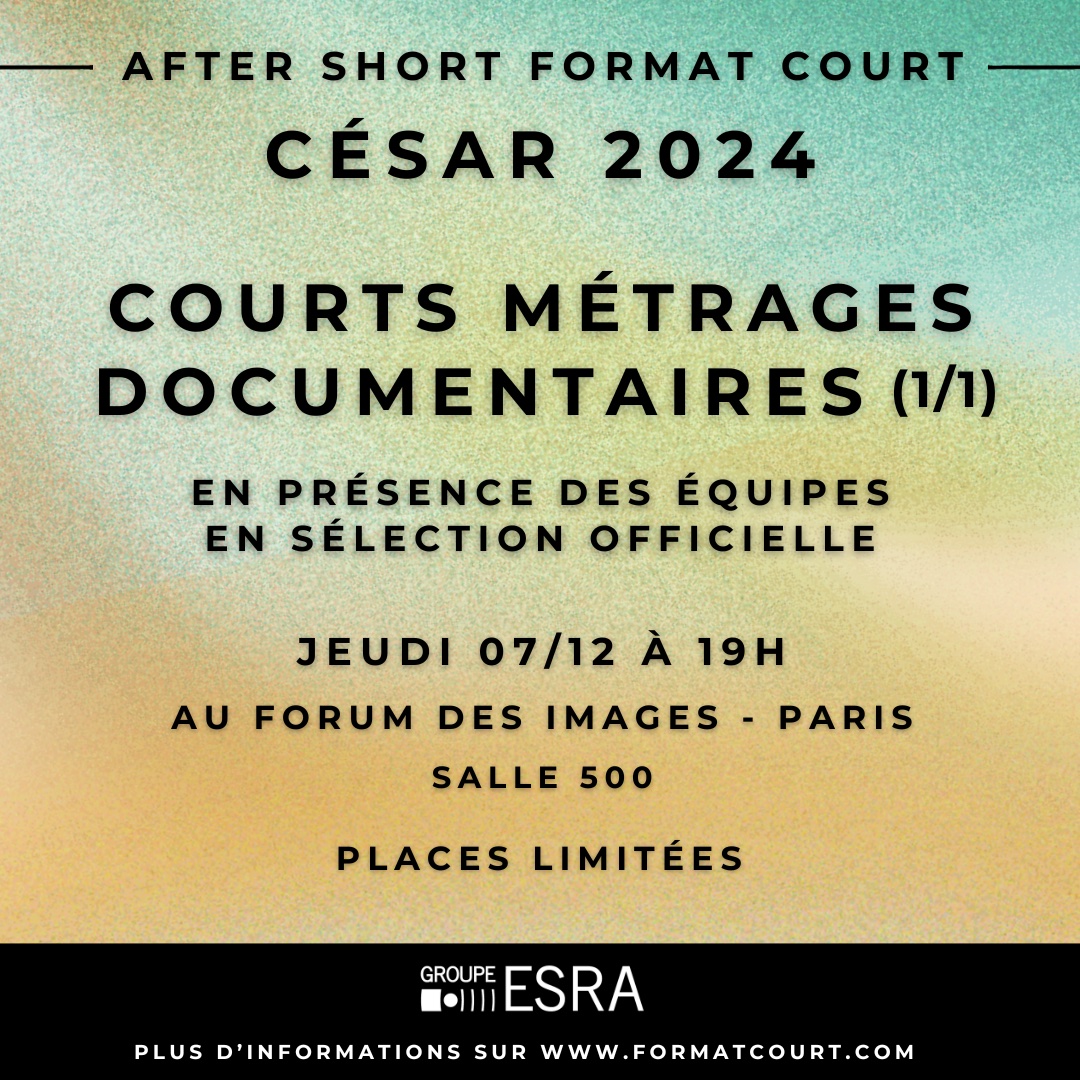 4e After Short, jeudi 7.12. Les courts documentaires en lice aux prochains César