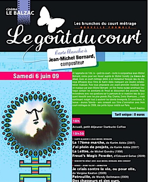 « Le Goût du court » au Balzac : Carte Blanche au compositeur Jean-Michel Bernard